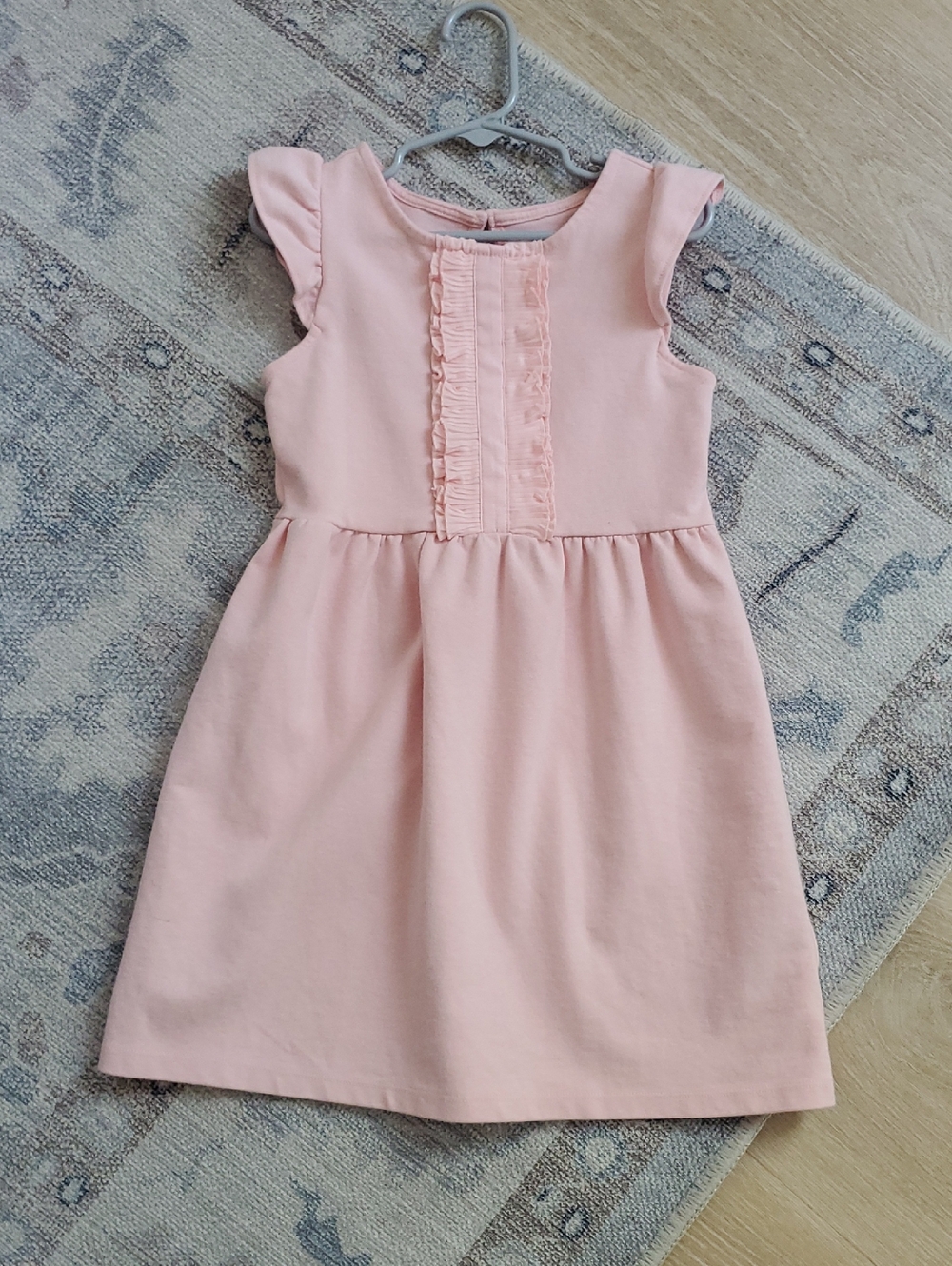 Janie and Jack Girls Ruffle Trim Ponte Dress Crystal Pink Sz6